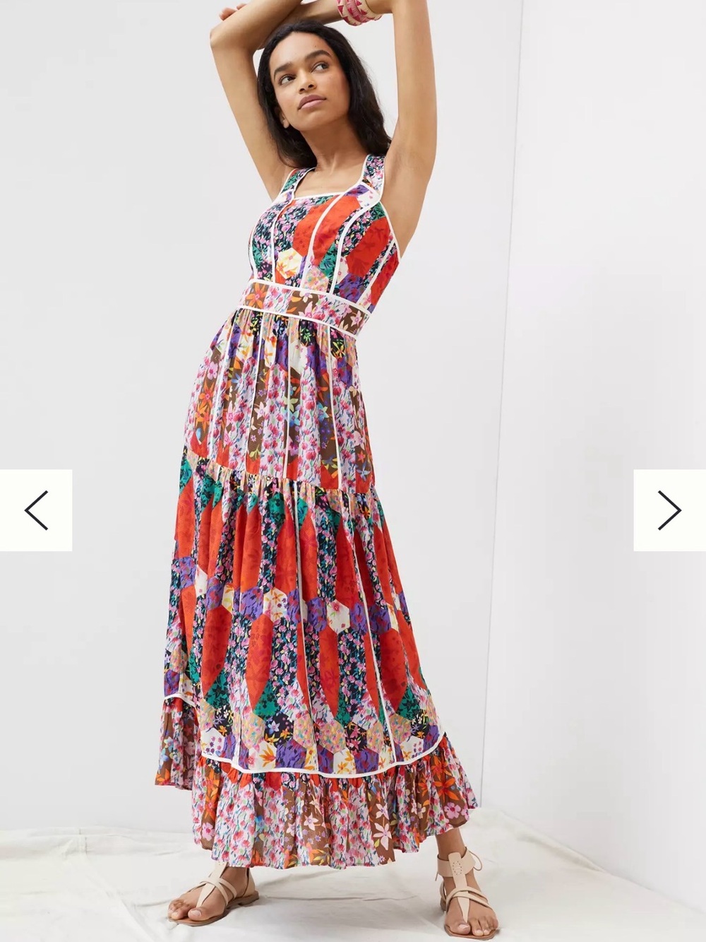 Anthropologie BhanuNi by Jyoti Patchwork Floral Maxi Dress Size 12 NWT